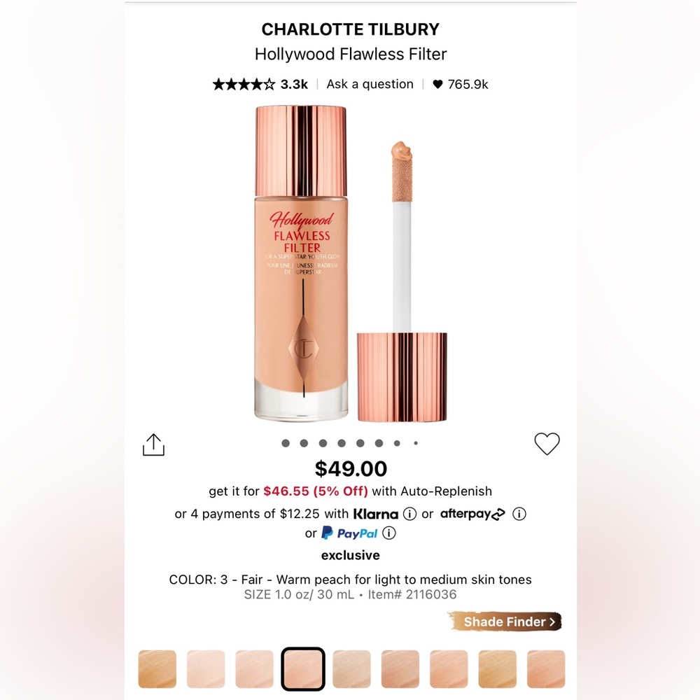 Charlotte Tilbury Hollywood flawless filter